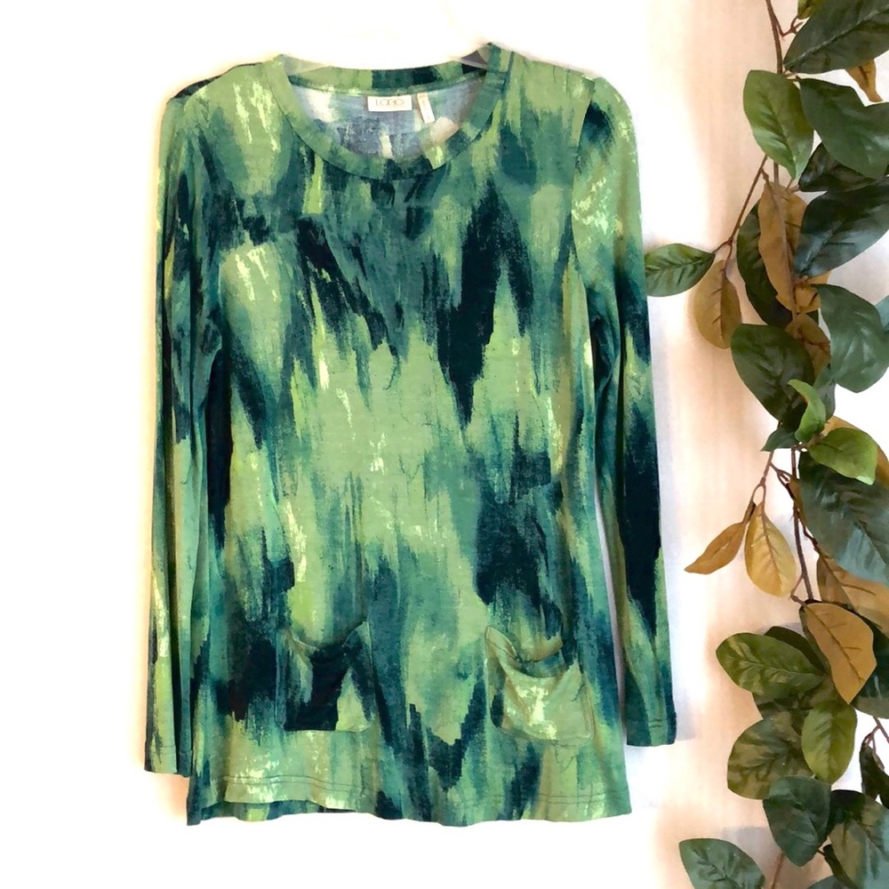 🔴🌟NWOT🌟LOGO green/blue long sleeved tunic
